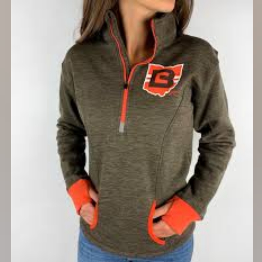 GV Art Ladies L Cleveland Browns Quarter-Zip Sweatshirt